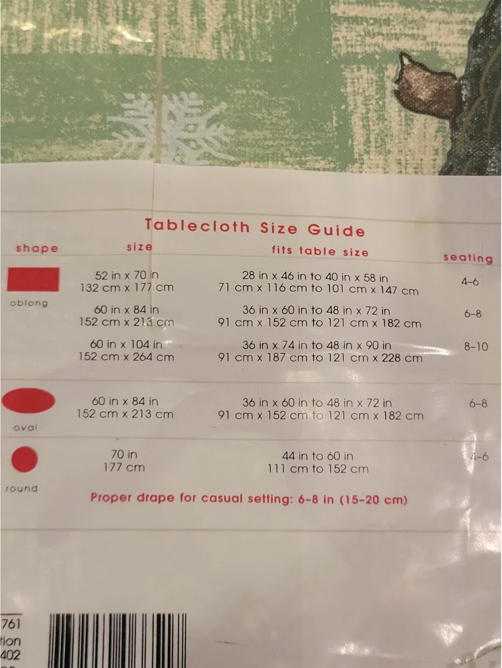 HOME for the HOLIDAYS NEW Vinyl Tablecloth 52x70  